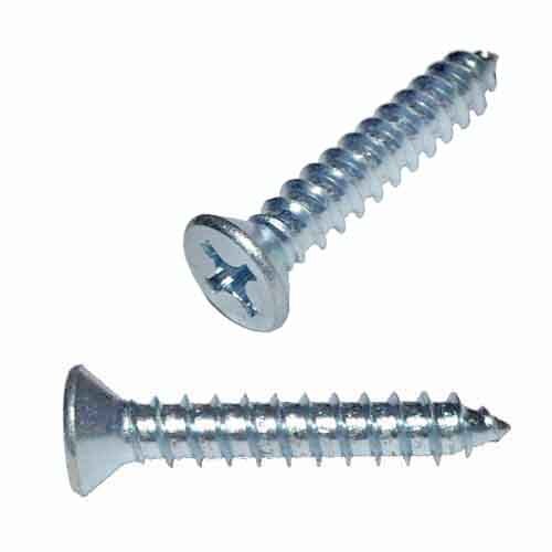FPTS412 #4 X 1/2"  Flat Head, Phillips, Tapping Screw, Type A, Zinc